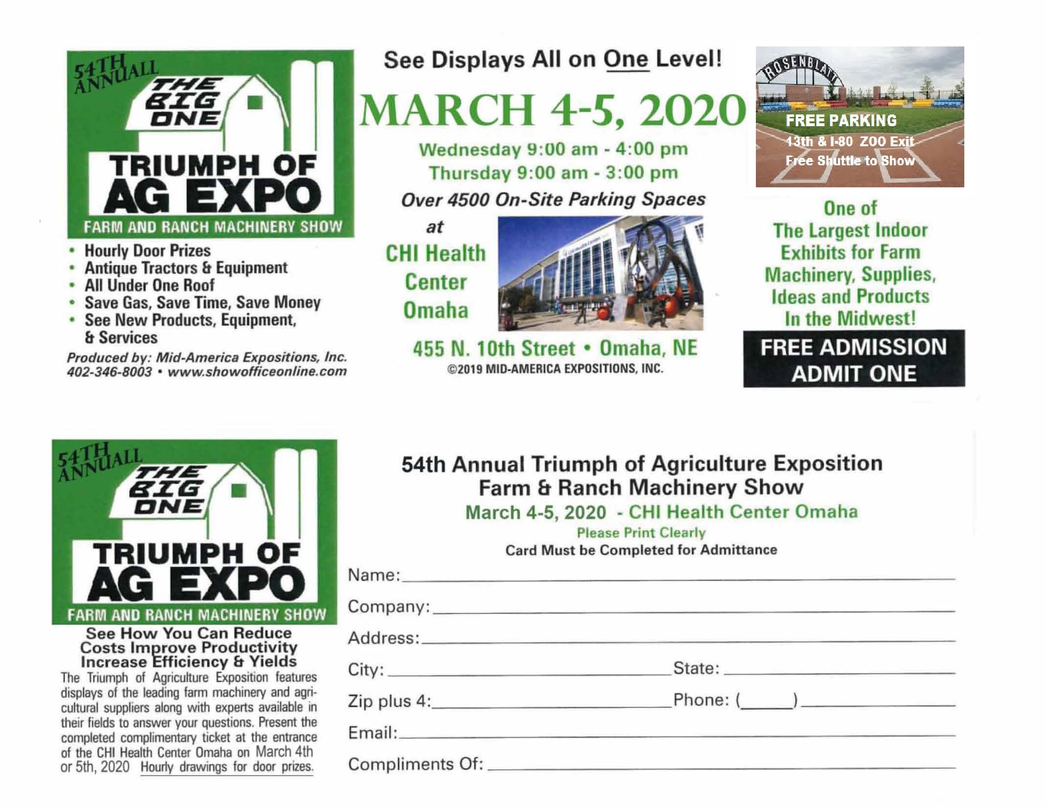 Advance Tickets Triumph of Ag Expo